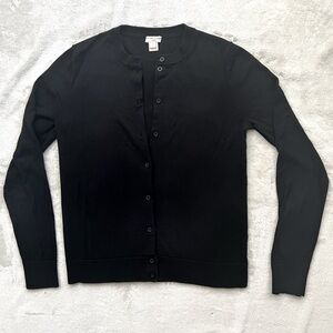 J Crew Black Caryn Button Up Cardigan